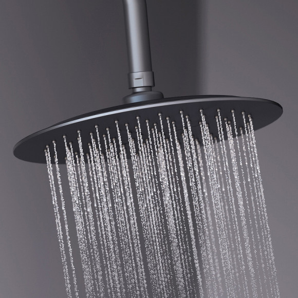 Душевая система Damixa Scandinavian Pure 936750300 с термостатом Черная матовая