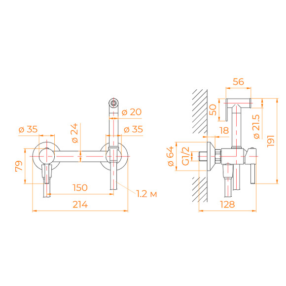 Гигиенический душ со смесителем RGW Shower Panels SP-215 581408215-01 Хром Гигиенический душ со смесителем RGW Shower Panels SP-215 581408215-01 Хром
