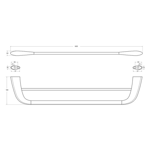 Полотенцедержатель Cezares Liner LINER-THD-60-01 двойной Хром