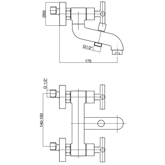 Смеситель для ванны GPD Nino BNB05-B Медь