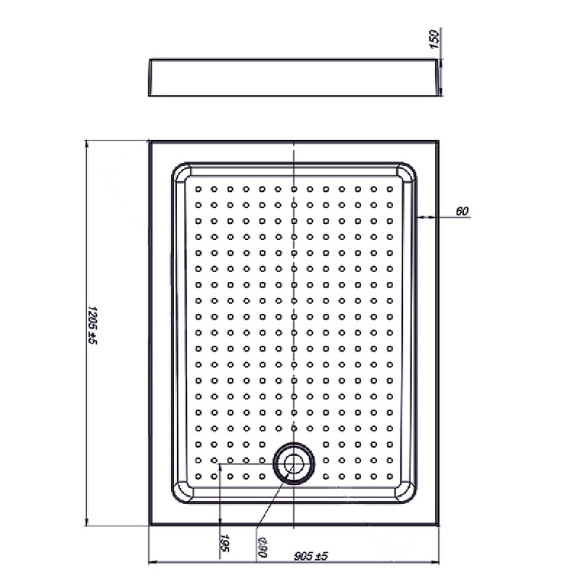 Акриловый поддон для душа Vincea VST-3AR-9012 120х90 с антискользящим покрытием