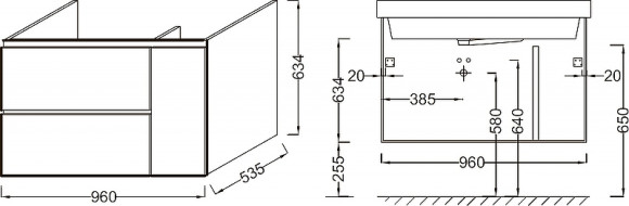 Тумба под раковину Jacob Delafon Soprano 96 EB1334-N18 подвесная Белая Тумба под раковину Jacob Delafon Soprano 96 EB1334-N18 подвесная Белая