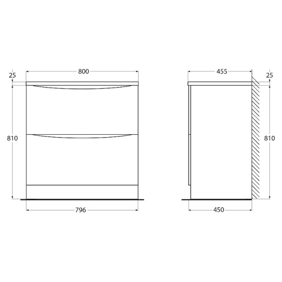 Тумба под раковину BelBagno 80 ACQUA-800-2C-PIA-BL Bianco Lucido