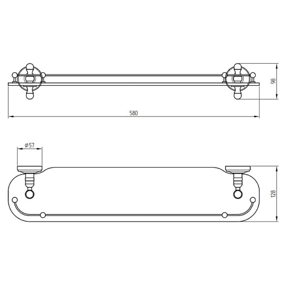 Стеклянная полка Migliore Mirella 17368 Медь Стеклянная полка Migliore Mirella 17368 Медь