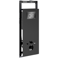 Инсталляция WasserKRAFT Salm 27TLT.010.ME.BL.PB01 для унитаза Черное стекло с Черной глянцевой клавишей смыва