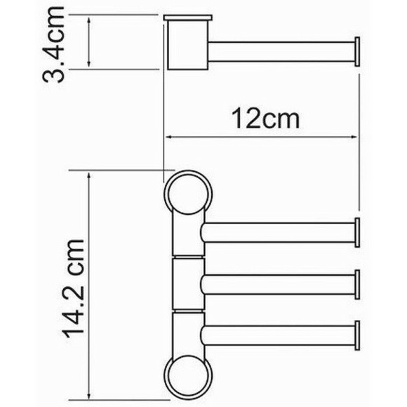 Полотенцедержатель WasserKRAFT K-1053 поворотный Хром