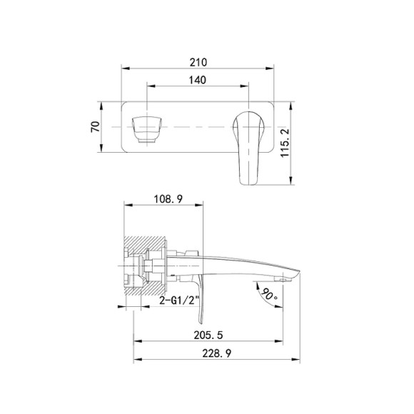 Смеситель для раковины Iddis RAYBL00i65 Черный матовый