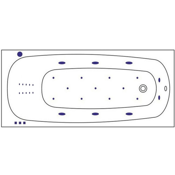 Акриловая ванна Whitecross Layla Slim 170x75 0122.170075.100.ULTRANANO.CR с гидромассажем