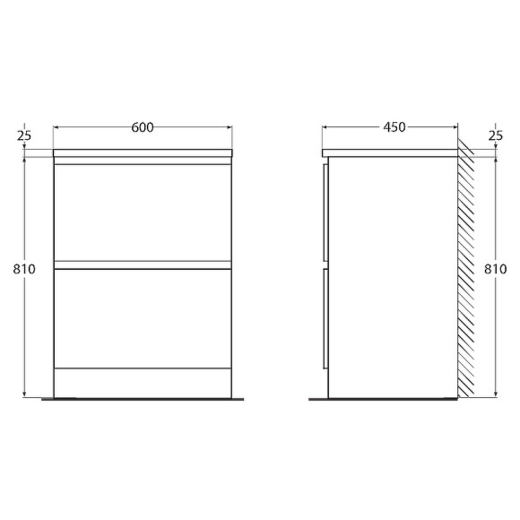 Тумба под раковину BelBagno 60 ALBANO-600-2C-PIA-BL Bianco Lucido
