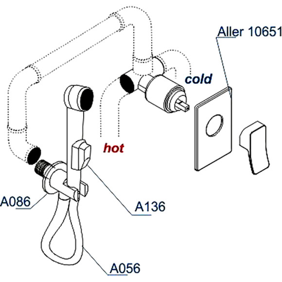 Гигиенический душ со смесителем WasserKRAFT Aller A106156 Хром