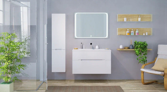 Зеркало Jorno Modul 100 Mоl.02.92/W с подсветкой с сенсорным выключателем Зеркало Jorno Modul 100 Mоl.02.92/W с подсветкой с сенсорным выключателем