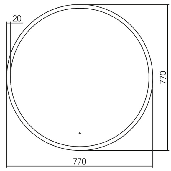 Зеркало Abber Mond 77 AG6204SCG-0.77 с подсветкой Золото с бесконтактным выключателем и диммером