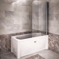 Шторка на ванну Radomir 75x140 R 1-10-0-2-0-100 профиль Хром стекло прозрачное