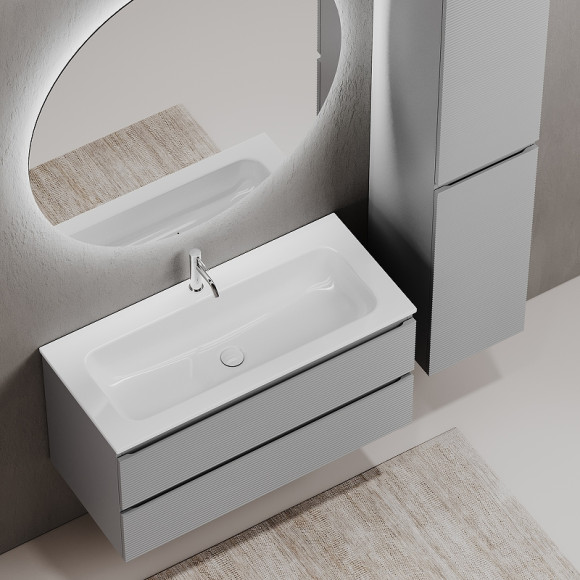 Тумба под раковину Sancos Folk 100 FL100ES подвесная Ergraut soft