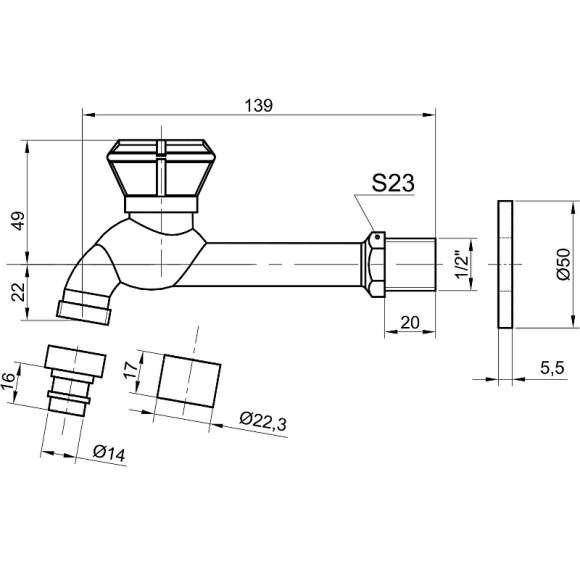 Кран для одного типа воды Bronze de Luxe 13263/2 Бронза Кран для одного типа воды Bronze de Luxe 13263/2 Бронза