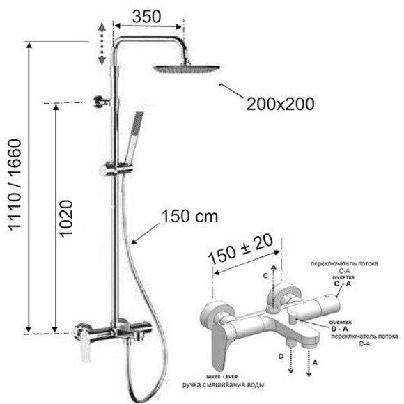 Душевая система Remer Infinity I34A7RV54QI Хром Душевая система Remer Infinity I34A7RV54QI Хром