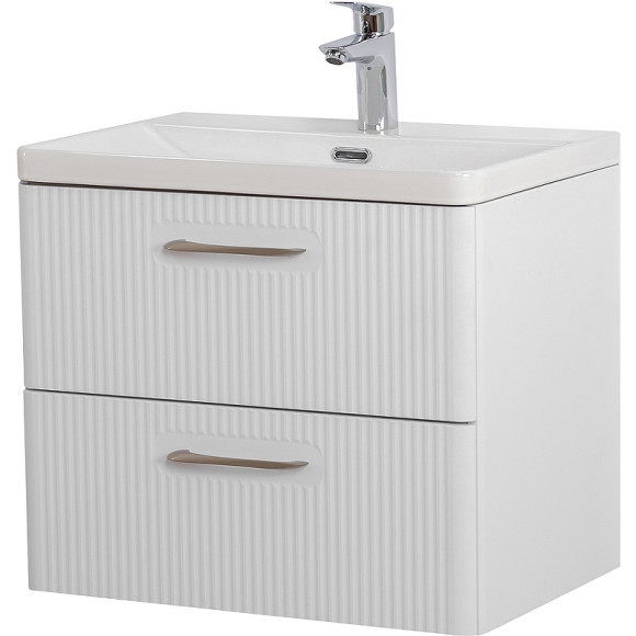 Тумба под раковину BelBagno Due 50 DUE-500-2C-SO-BM-P подвесная Белый металлик