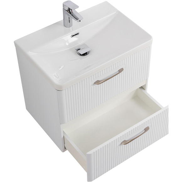 Тумба под раковину BelBagno Due 50 DUE-500-2C-SO-BM-P подвесная Белый металлик