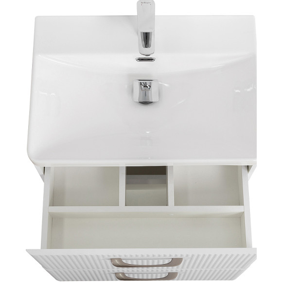 Тумба под раковину BelBagno Due 50 DUE-500-2C-SO-BM-P подвесная Белый металлик