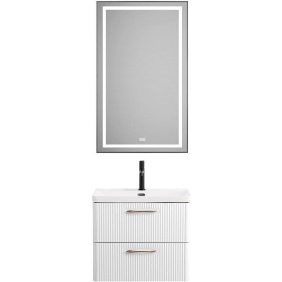 Тумба под раковину BelBagno Due 50 DUE-500-2C-SO-BM-P подвесная Белый металлик