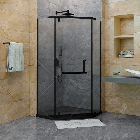 Душевой уголок RGW Hotel HO-081-B 90х90 350608199-14 профиль Черный стекло прозрачное Душевой уголок RGW Hotel HO-081-B 90х90 350608199-14 профиль Черный стекло прозрачное