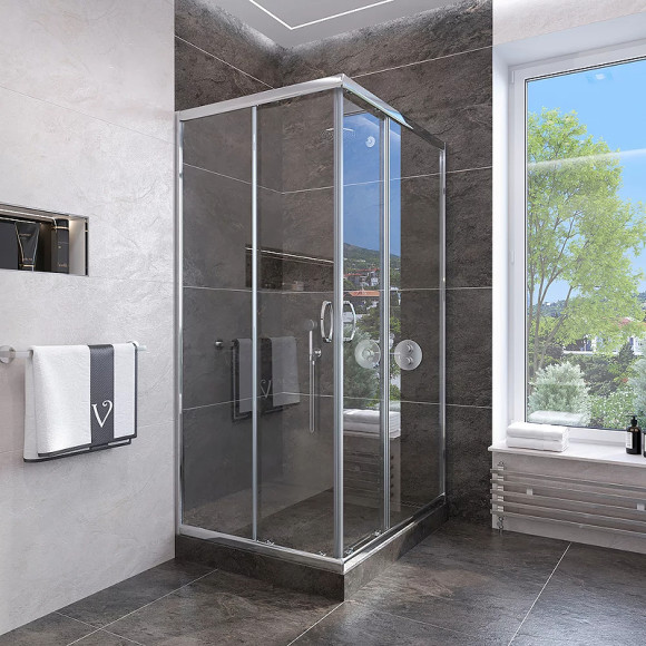 Душевой уголок Veconi Rovigo RV-113 80x80 RV113-80-01-C4 профиль Хром стекло прозрачное Душевой уголок Veconi Rovigo RV-113 80x80 RV113-80-01-C4 профиль Хром стекло прозрачное