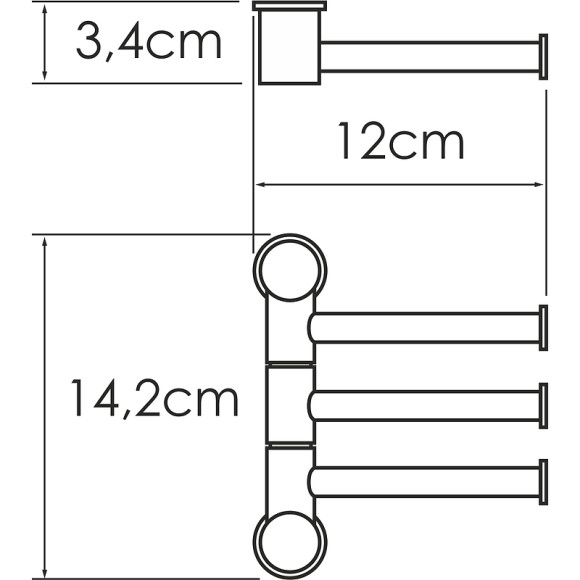 Полотенцедержатель WasserKRAFT K-1053N поворотный Никель