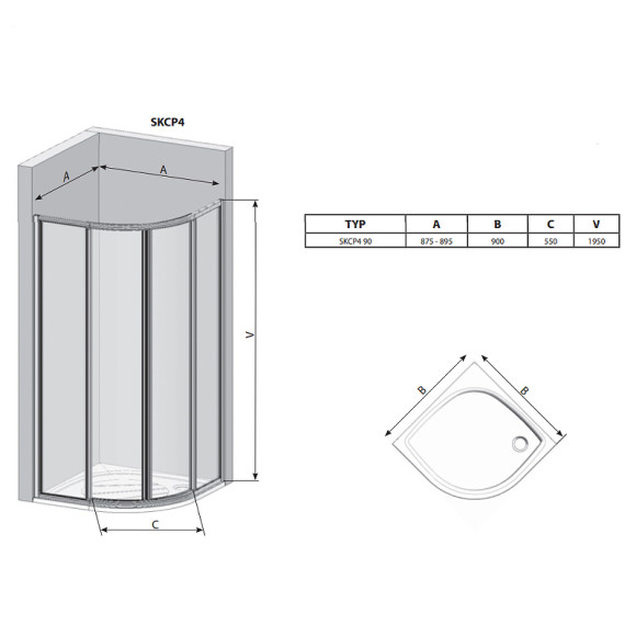 Душевой уголок Ravak Supernova SKCP4-90 90x90 3117O10NZ1B профиль Белый стекло Transparent Душевой уголок Ravak Supernova SKCP4-90 90x90 3117O10NZ1B профиль Белый стекло Transparent