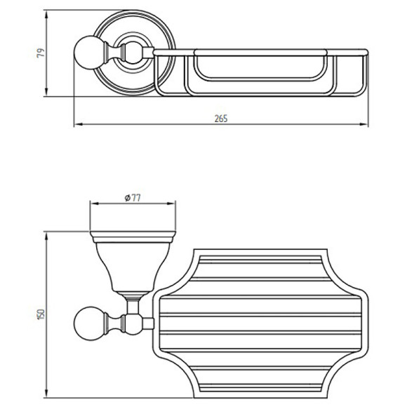 Полка корзина Migliore Provance 17709 Золото Полка корзина Migliore Provance 17709 Золото