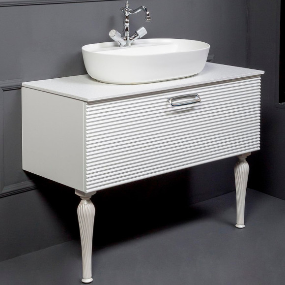 Тумба под раковину Boheme Armadi Art Vallessi Avangarde Linea 100 842-100-WCR подвесная Белая Хром