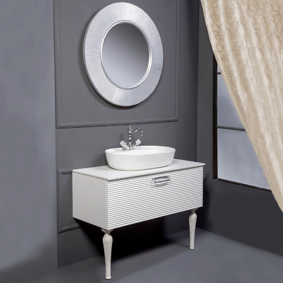 Тумба под раковину Boheme Armadi Art Vallessi Avangarde Linea 100 842-100-WCR подвесная Белая Хром