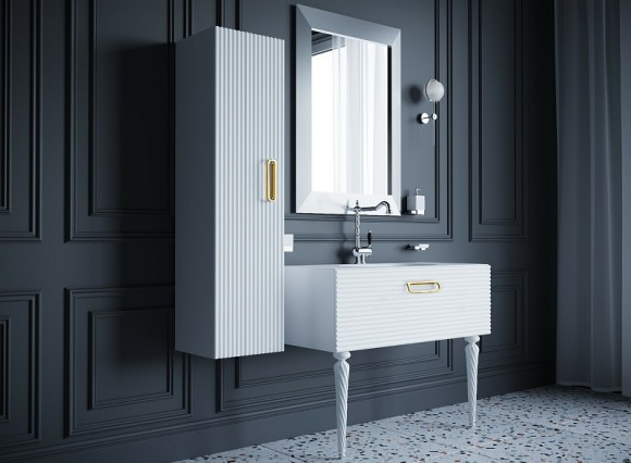 Тумба под раковину Boheme Armadi Art Vallessi Avangarde Linea 100 842-100-WCR подвесная Белая Хром