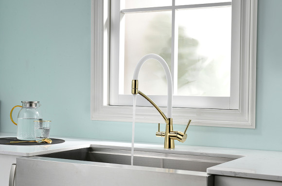 Смеситель для кухни Paulmark Siegen Si213111-Gw Золото Белый