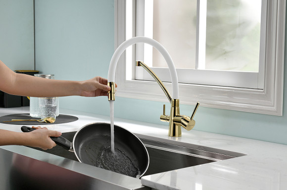 Смеситель для кухни Paulmark Siegen Si213111-Gw Золото Белый