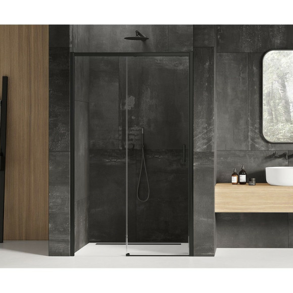 Душевая дверь New Trendy Prime Black 140 L D-0324A профиль Черный стекло прозрачное Душевая дверь New Trendy Prime Black 140 L D-0324A профиль Черный стекло прозрачное
