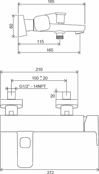 Смеситель для ванны Ravak 10° Free X070152 Черный матовый Смеситель для ванны Ravak 10° Free X070152 Черный матовый
