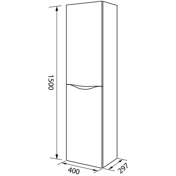 Шкаф пенал Iddis Cloud 40 CLO40B0i97 подвесной Белый матовый Черный мрамор