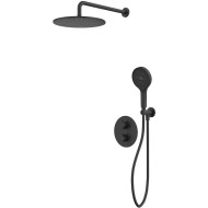 Душевая система Whitecross Y black YSET08TOPBL с термостатом Черная матовая