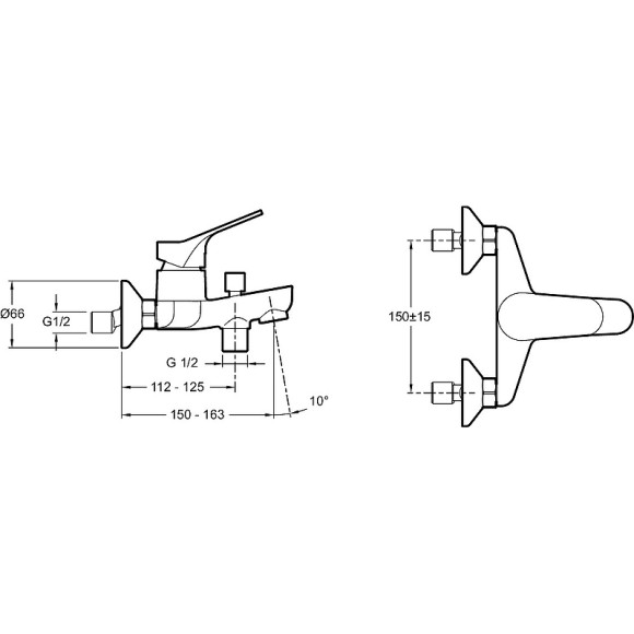 Смеситель для ванны Jacob Delafon Brive E75766-CP Хром