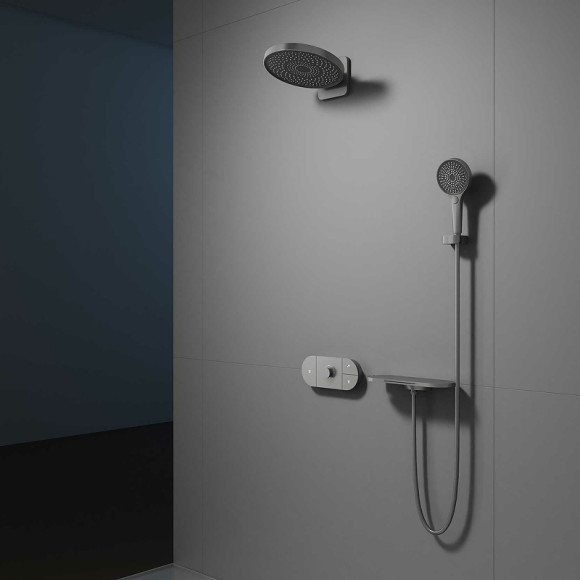 Душевая система Vincea Futura VSFW-2F12TGM с термостатом Вороненая сталь