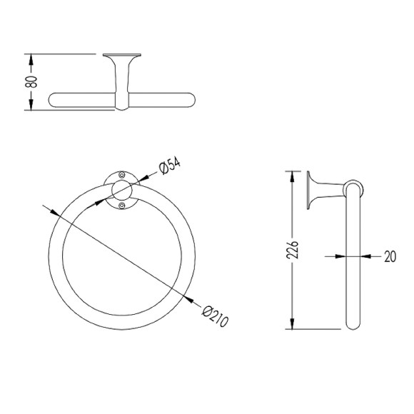 Кольцо для полотенец Devon&Devon New York NY107CR Хром