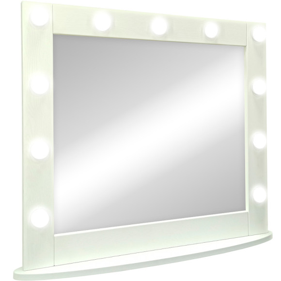 Зеркало Континент 800х700 ЗГП44 гримерное с подсветкой Белое с механическим выключателем Зеркало Континент 800х700 ЗГП44 гримерное с подсветкой Белое с механическим выключателем