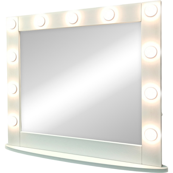 Зеркало Континент 800х700 ЗГП44 гримерное с подсветкой Белое с механическим выключателем Зеркало Континент 800х700 ЗГП44 гримерное с подсветкой Белое с механическим выключателем