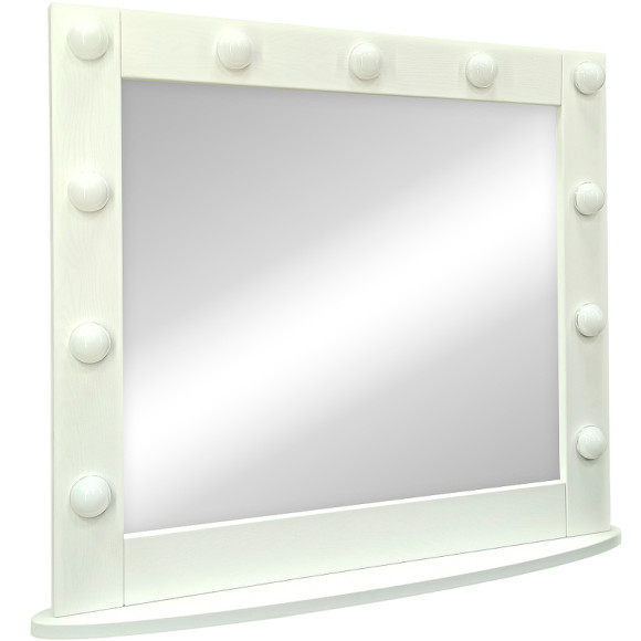 Зеркало Континент 800х700 ЗГП44 гримерное с подсветкой Белое с механическим выключателем Зеркало Континент 800х700 ЗГП44 гримерное с подсветкой Белое с механическим выключателем