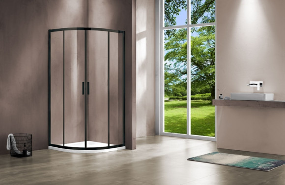 Душевой уголок Vincea Garda 90x90 VSQ-1G900CLB профиль Черный стекло прозрачное