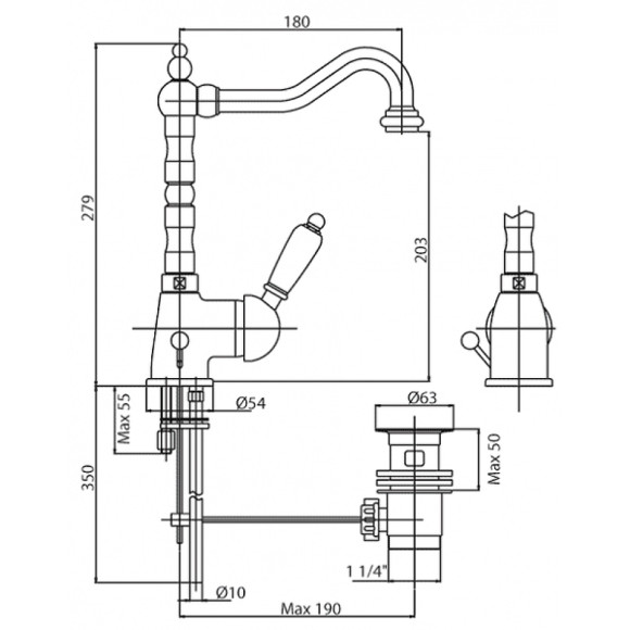 Смеситель для раковины Cezares Elite ELITE-LSM2-02-M Бронза