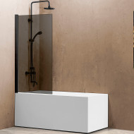 Шторка на ванну Vincea VSB 80х140 VSB-11800CGB профиль Черный матовый стекло тонированное