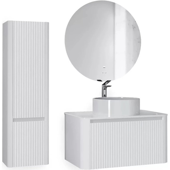 Тумба под раковину Jorno Lumino 80 Lum.01.80/P/W/JR подвесная Белая Тумба под раковину Jorno Lumino 80 Lum.01.80/P/W/JR подвесная Белая