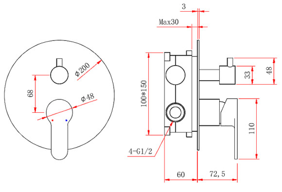 Душевая система Berges Ventas 2R Black 073004 Черная матовая