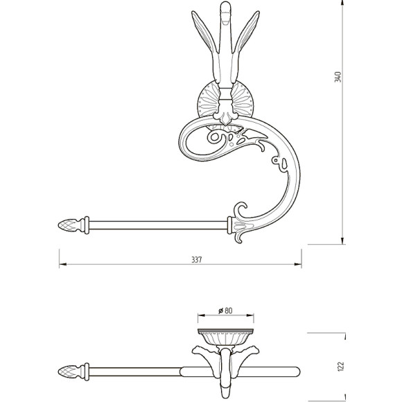 Полотенцедержатель Migliore Luxor 26228 Золото Полотенцедержатель Migliore Luxor 26228 Золото